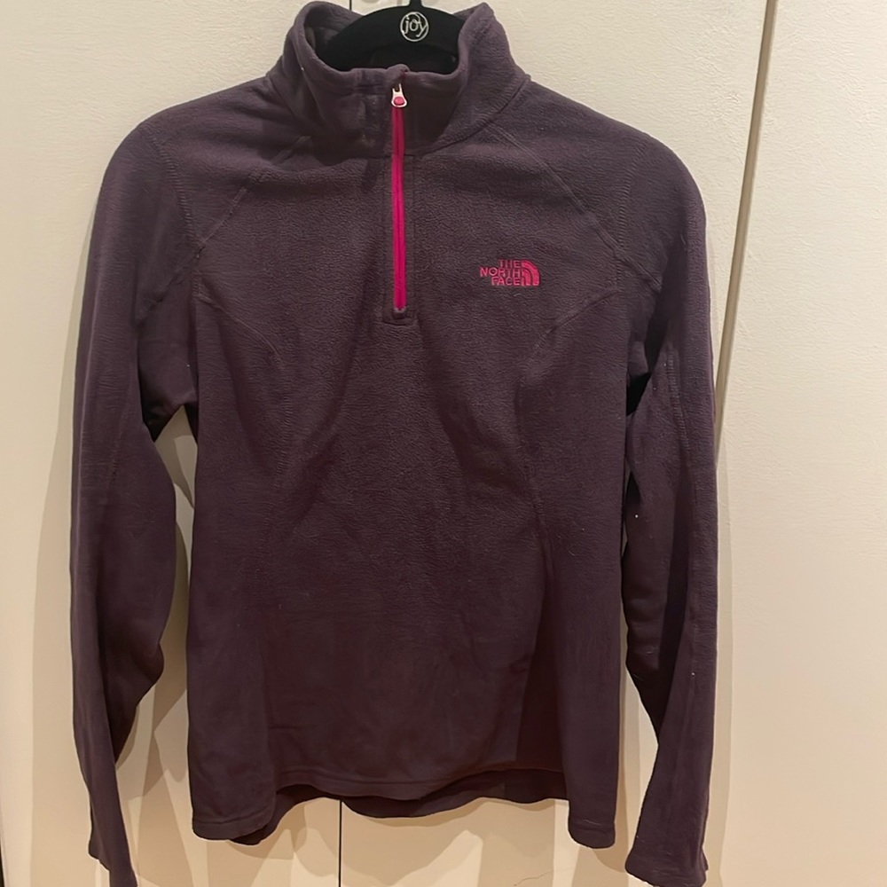 The North Face 1/4 zip microfleece purple size XS